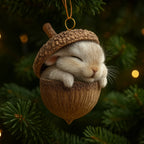 Christmas Tree Ornament with Woodland Animal Acorn Design