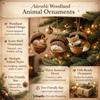Christmas Tree Ornament with Woodland Animal Acorn Design