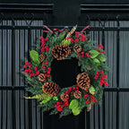 Christmas Wreath | Realistic Red Berries & Cypress Leaves