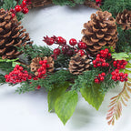 Christmas Wreath | Realistic Red Berries & Cypress Leaves