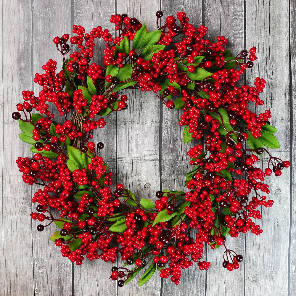 Christmas Wreath | Realistic Red Berries & Cypress Leaves