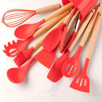 Cooking Utensil Set | Heat-Resistant Silicone & Bamboo Handles | 12-Piece