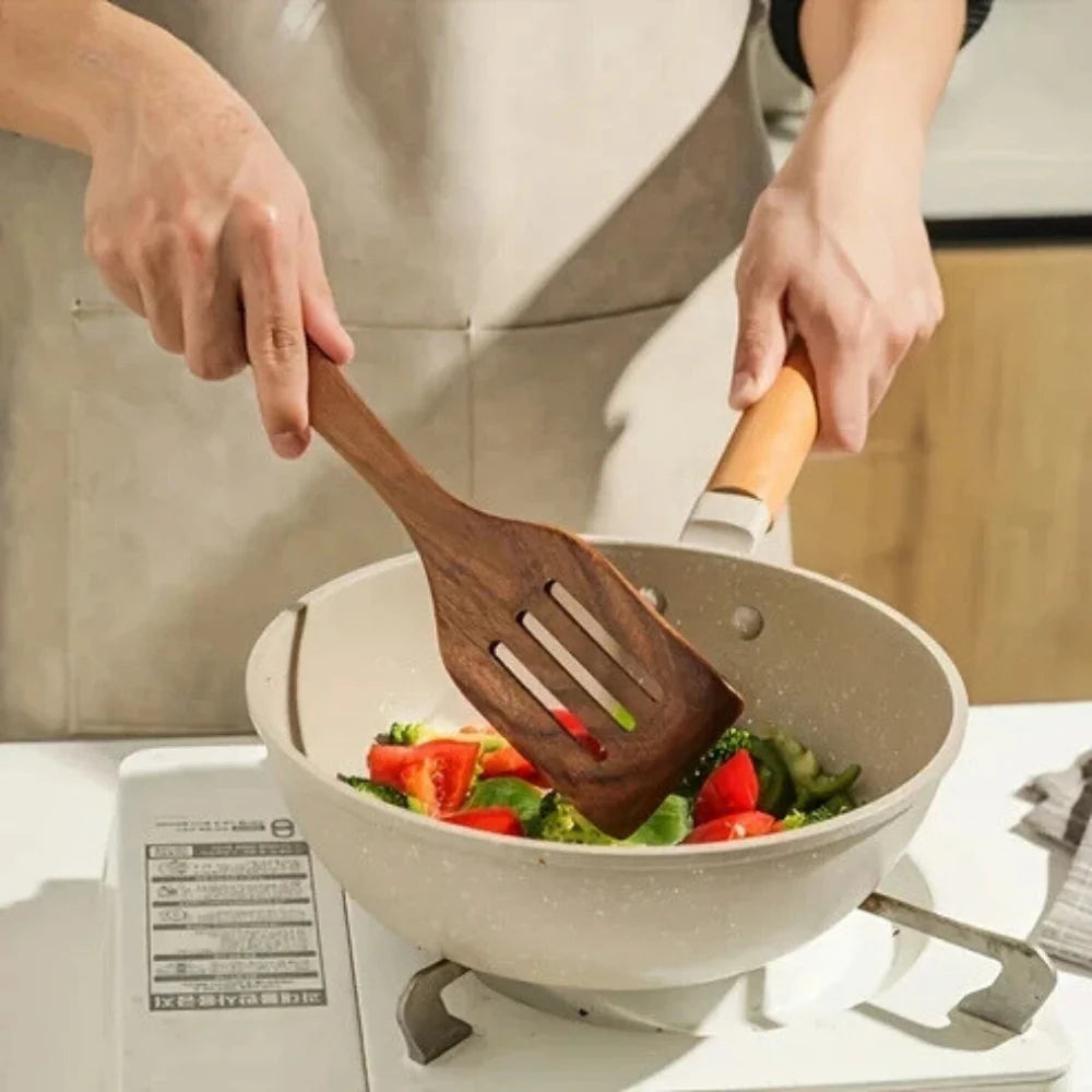 Cooking Utensil Set | Premium Wood & Cookware-Safe | 7-Piece