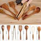 Cooking Utensil Set | Premium Wood & Cookware-Safe | 7-Piece