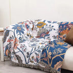 Cotton Blanket with Floral Pattern