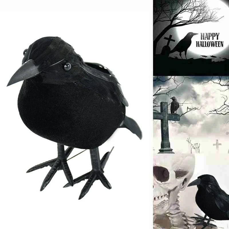 Crow Figure | Realistic Black Plastic | Single Piece