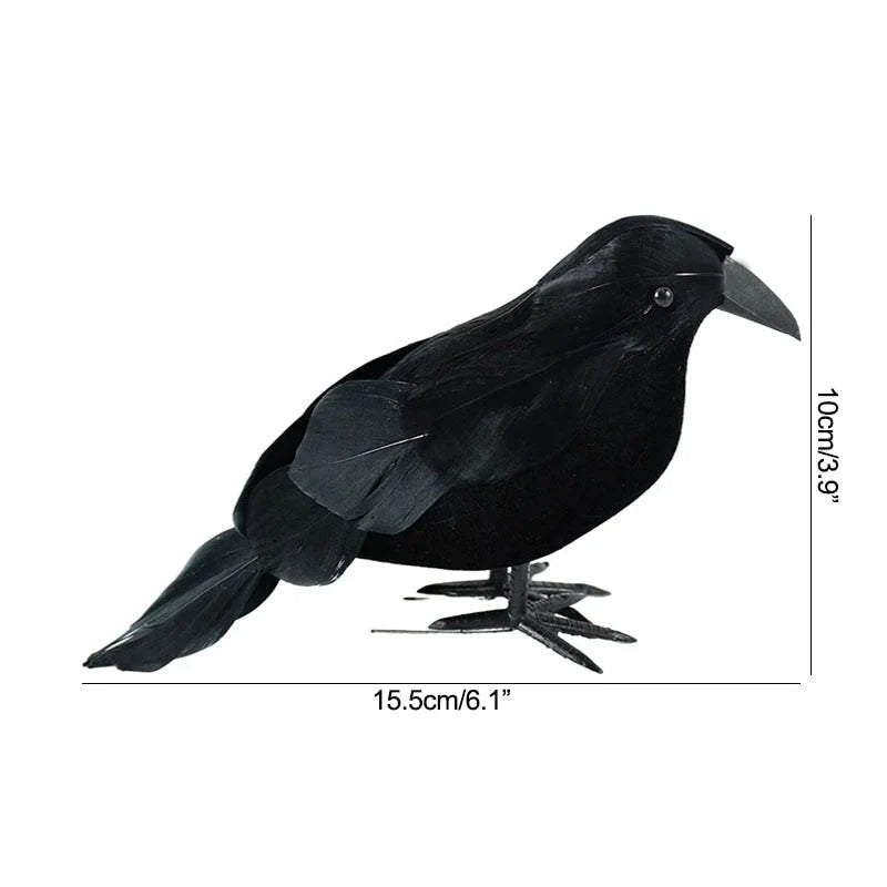 Crow Figure | Realistic Black Plastic | Single Piece