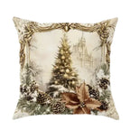 Cushion Cover | Gold Velvet Christmas Prints & Zipper Closure