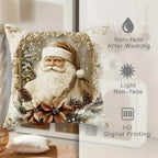 Cushion Cover | Gold Velvet Christmas Prints & Zipper Closure
