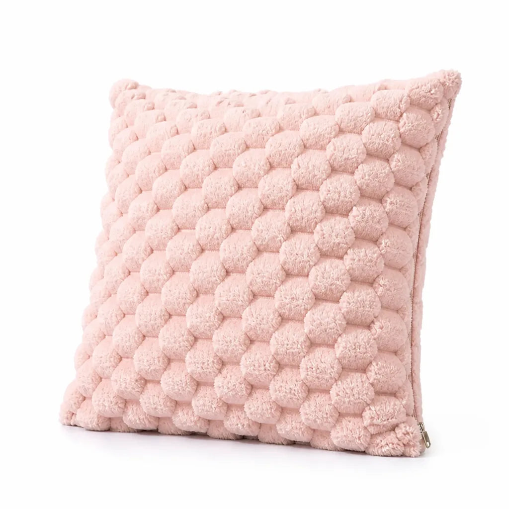 Cushion Cover with 3D Grid Texture