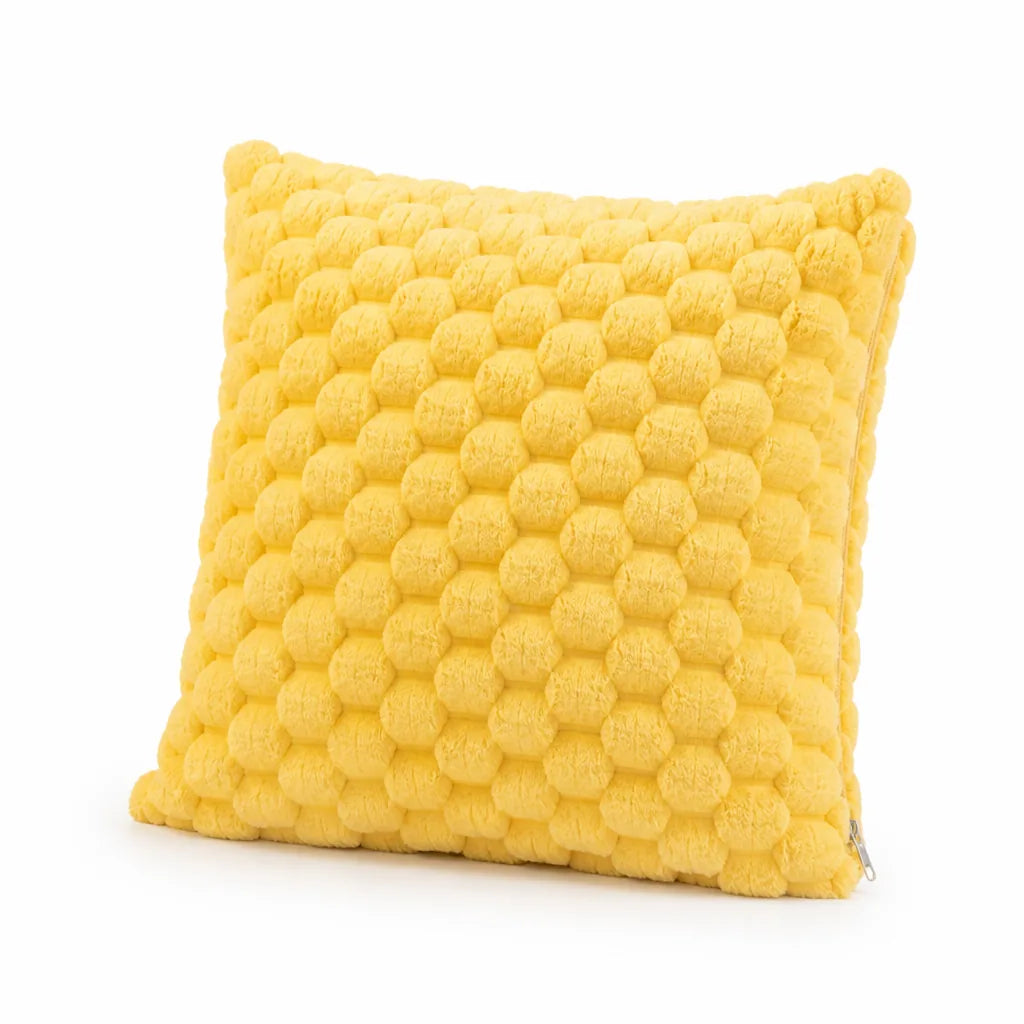 Cushion Cover with 3D Grid Texture