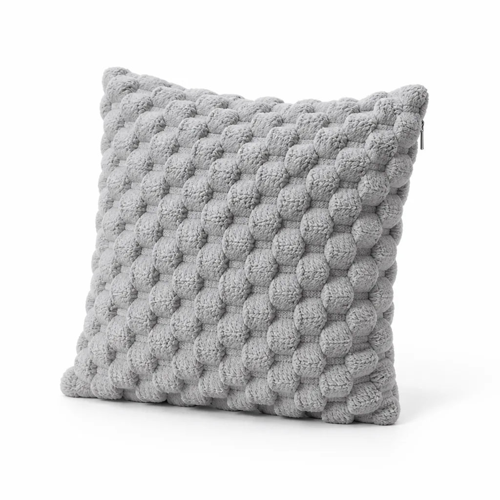 Cushion Cover with 3D Grid Texture