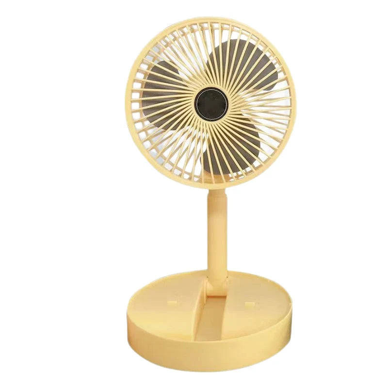 Desk Fan | Foldable Telescopic & USB Rechargeable | Built-In Phone Holder