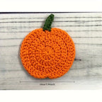 Drink Coaster | Hand-Crocheted Pumpkin & Surface Protection | 10 cm Diameter