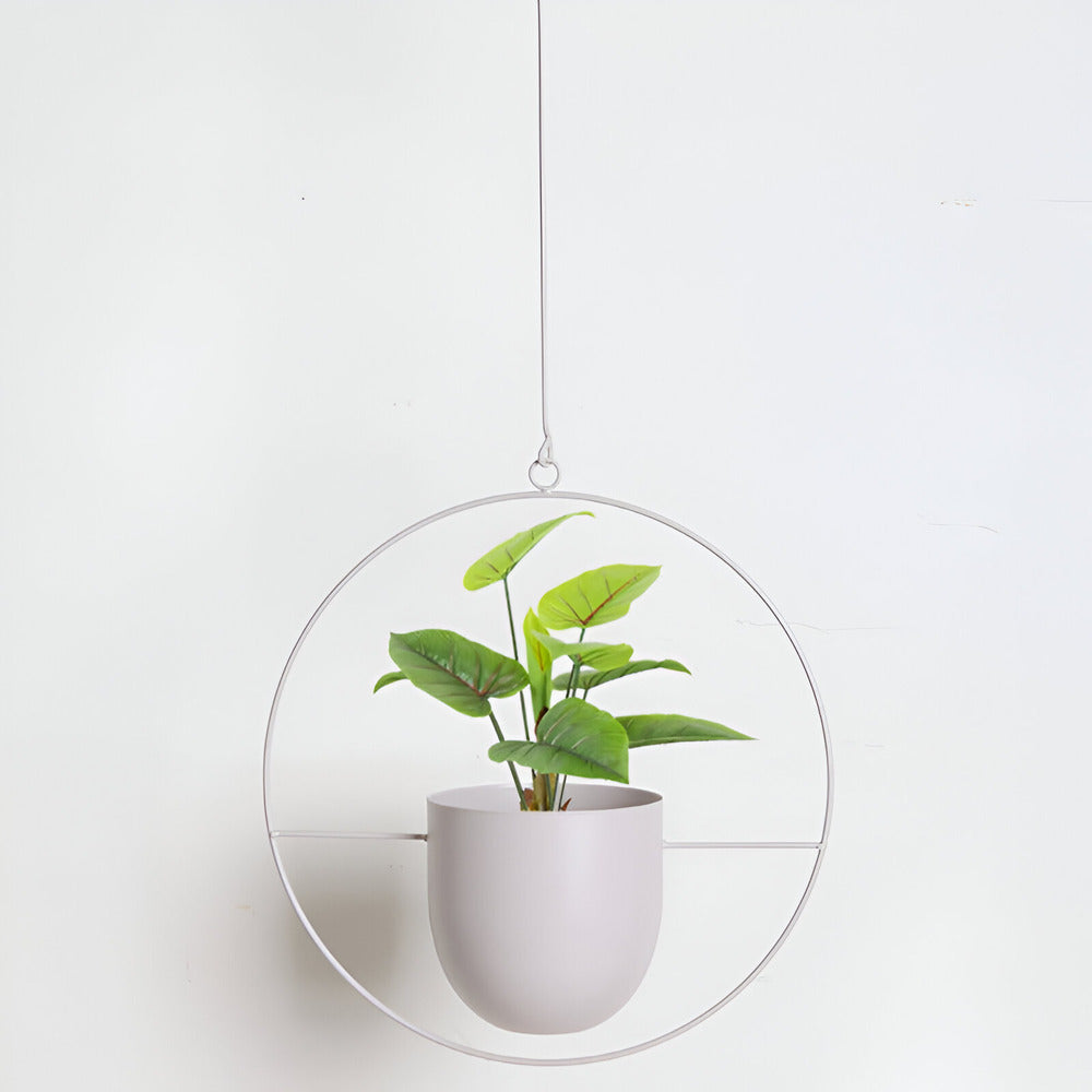 Hanging Plant Pot Holder with Iron Frame