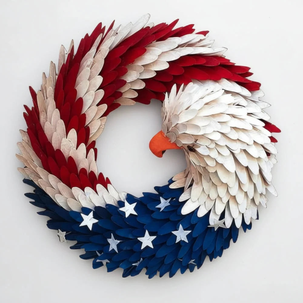 Eagle Wreath | Handcrafted Boxwood & Weather-Resistant | Veterans Tribute