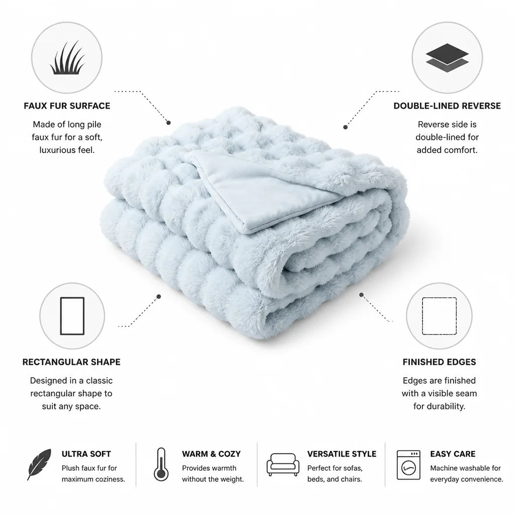 Faux Fur Throw Blanket