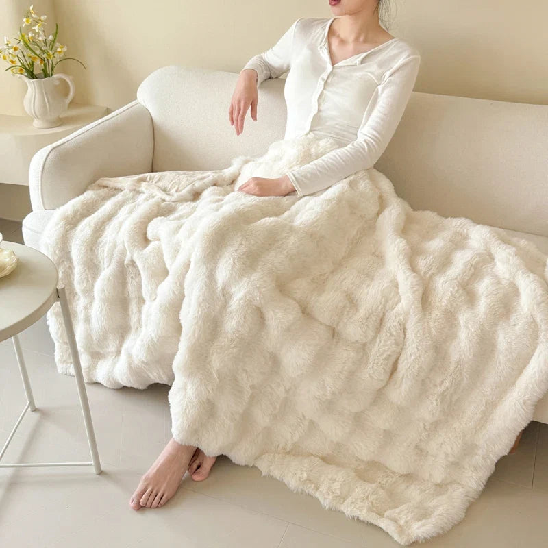 Faux Rabbit Fur Blanket