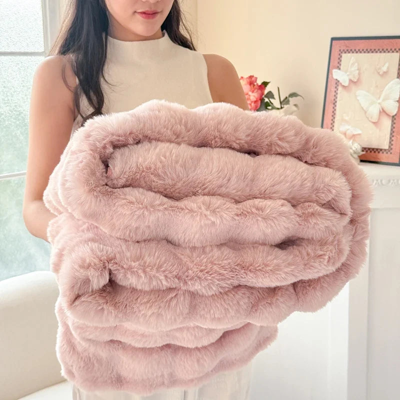 Faux Rabbit Fur Blanket