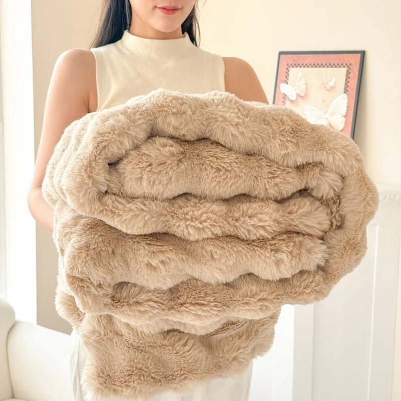 Faux Rabbit Fur Blanket