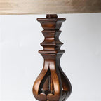 Floor Lamp | Resin & Fabric Dumpling Shade | Earthy Brown