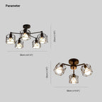 Flush Mount Ceiling Light | Black Metal & E27 Socket | For Bedroom & Living Room