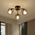 Flush Mount Ceiling Light | Black Metal & E27 Socket | For Bedroom & Living Room