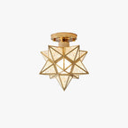 Flush Mount Ceiling Light | Star-Shaped Metal & PVC | Gold Or Black