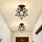 Flush Mount Ceiling Light | Star-Shaped Metal & PVC | Gold Or Black