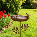 Garden Bird Bath | Decorative Metal Bowl & Stable Ground Spike