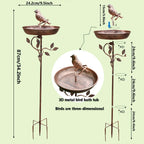 Garden Bird Bath | Decorative Metal Bowl & Stable Ground Spike