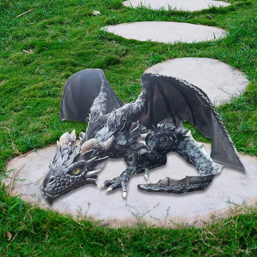 Garden Dragon Statue | Seated Gothic Sculpture