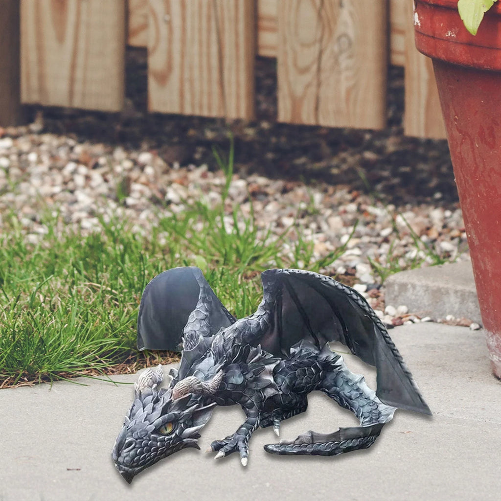 Garden Dragon Statue | Seated Gothic Sculpture