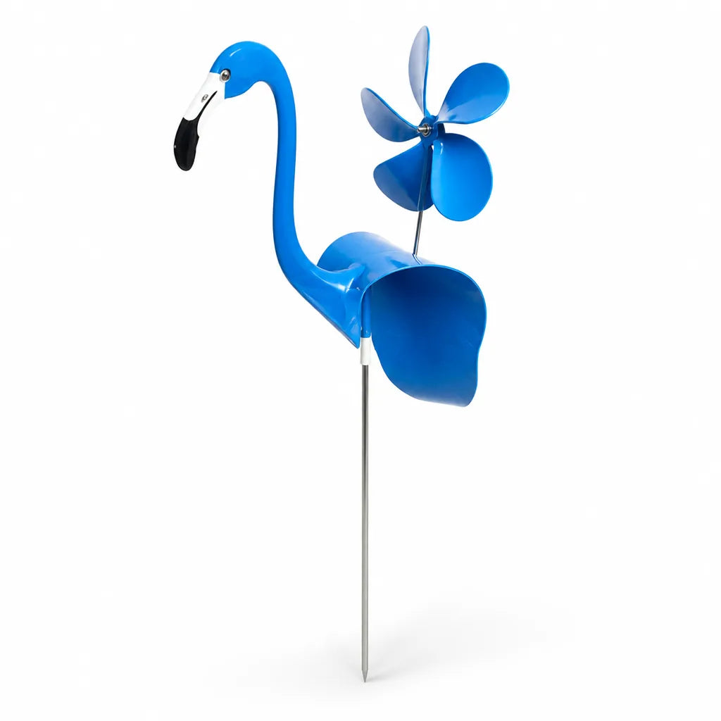 Garden Flamingo with Wind-Driven Spinner