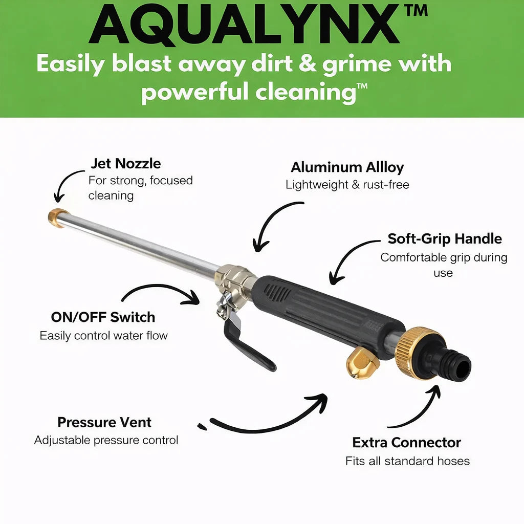 Garden Hose Cleaning Attachment | Adjustable Spray & Ergonomic Grip | Fits Standard Hoses