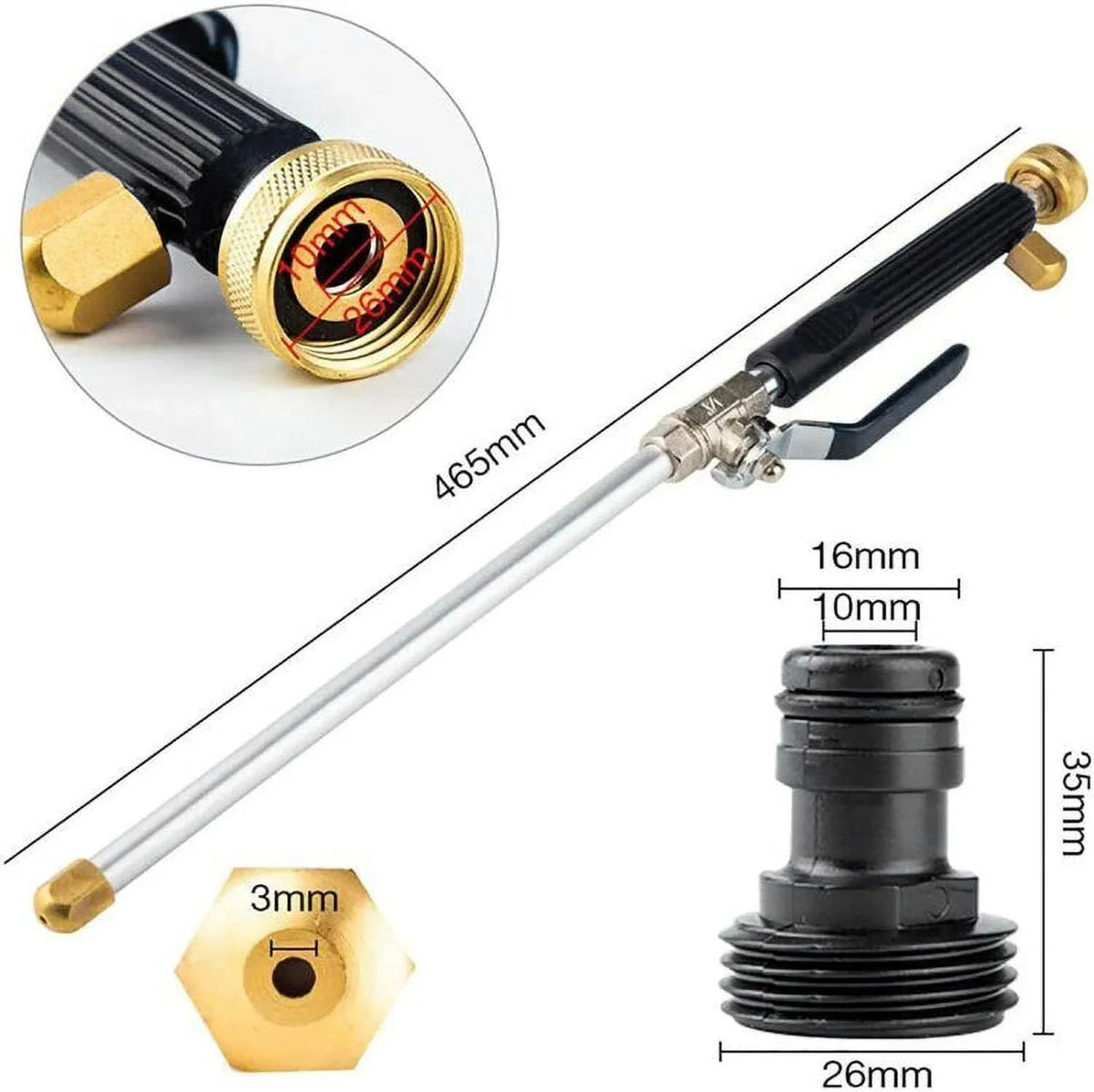 Garden Hose Cleaning Attachment | Adjustable Spray & Ergonomic Grip | Fits Standard Hoses