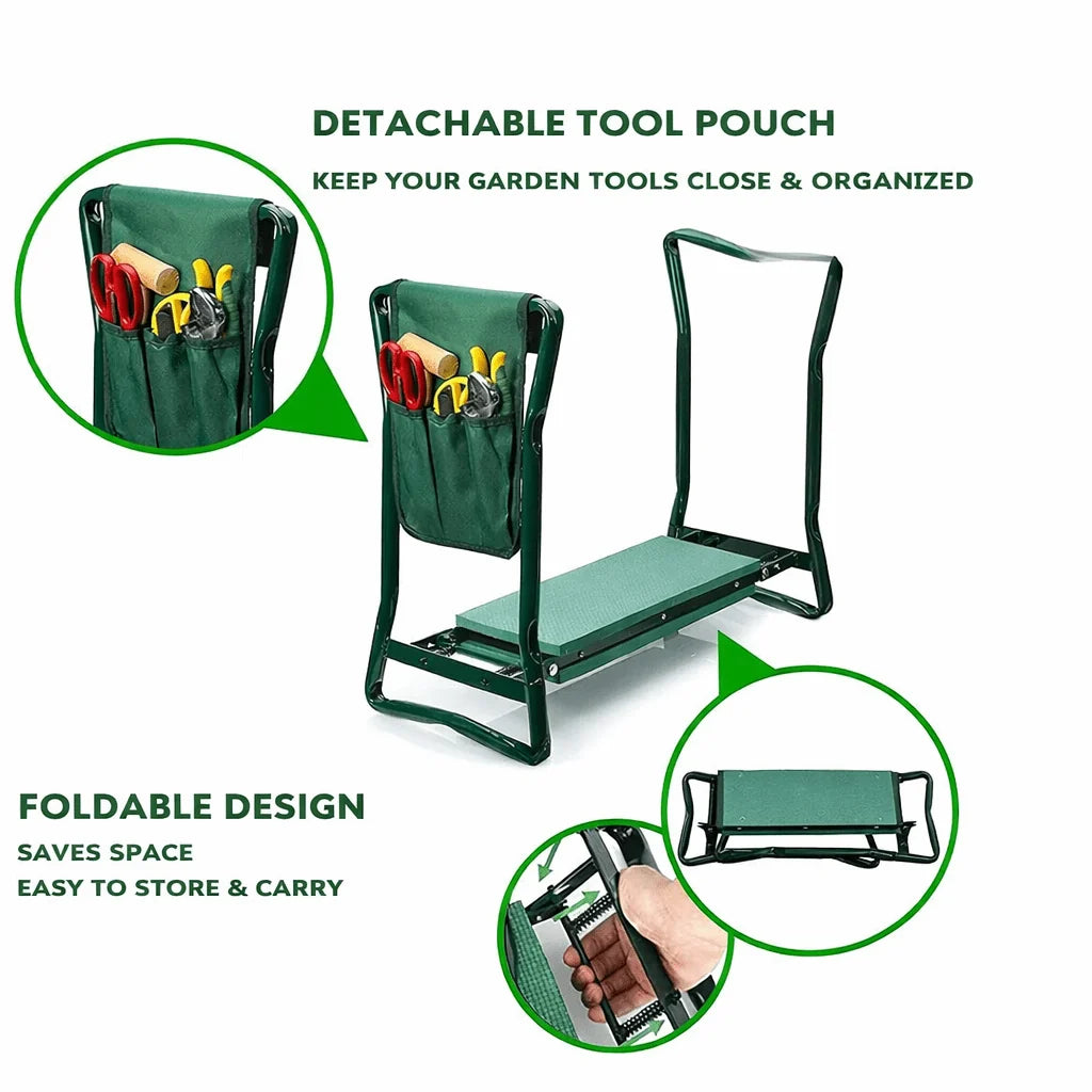 Garden Knee Stool | 2-in-1 Foldable & Padded | Up to 150 kg