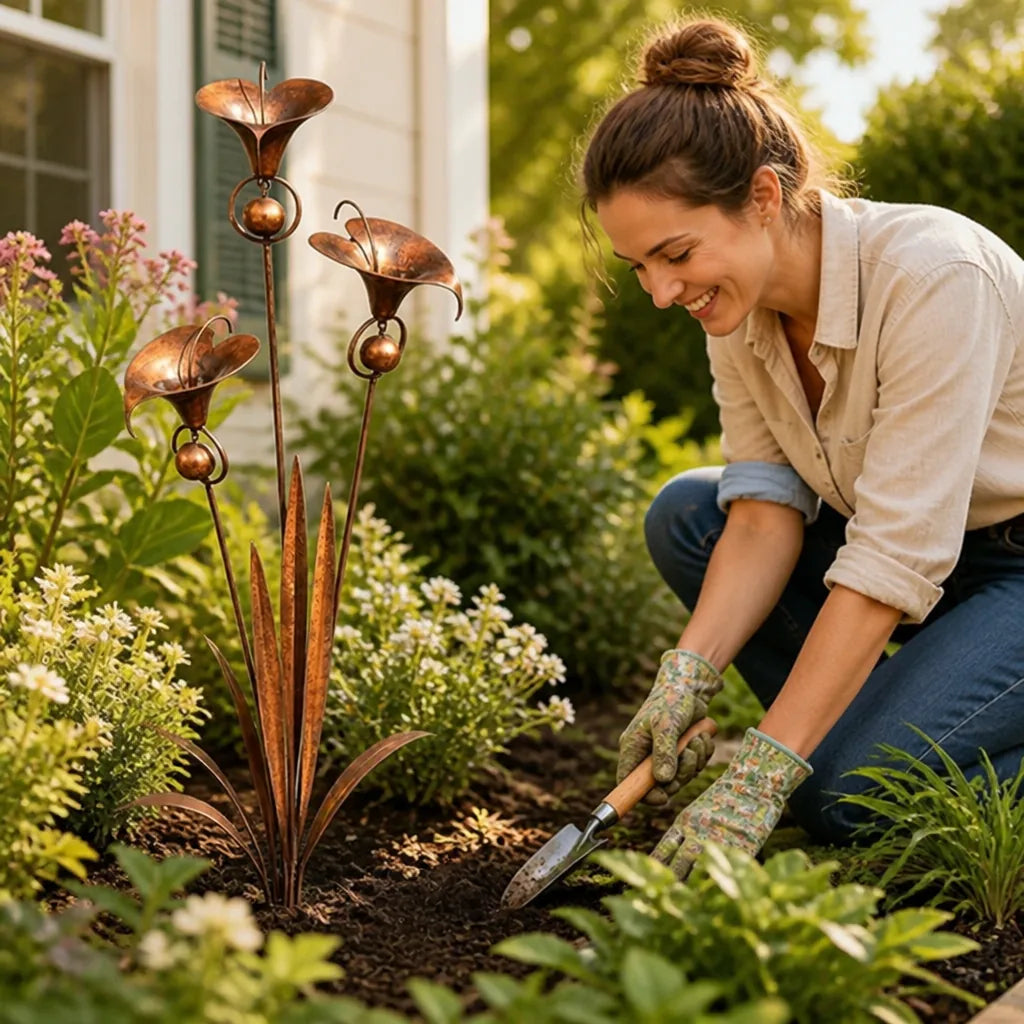 Garden Stake with Hanging Bells