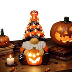 Halloween Garden Gnome Statue | Integrated LED & Compact | Tabletop & Porch