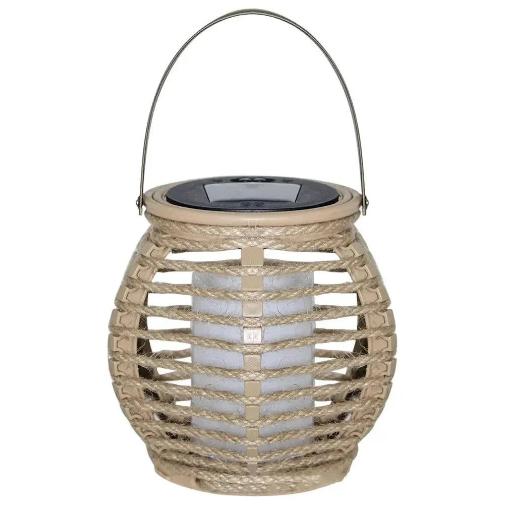 Hanging Lantern | Solar-Powered & IP44 Waterproof | Handwoven Bamboo
