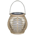 Hanging Lantern | Solar-Powered & IP44 Waterproof | Handwoven Bamboo
