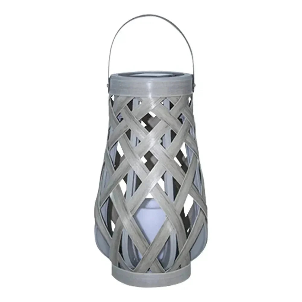 Hanging Lantern | Solar-Powered & IP44 Waterproof | Handwoven Bamboo