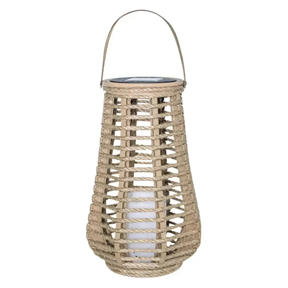 Hanging Lantern | Solar-Powered & IP44 Waterproof | Handwoven Bamboo