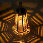 Hanging Lantern | Solar-Powered & IP44 Waterproof | Handwoven Bamboo