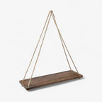 Hanging Wall Shelf | Rope-Supported & Solid Wood