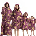 Hooded Blanket | Oversized Fleece & Flannel | Pumpkin Design