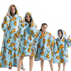 Hooded Blanket | Oversized Fleece & Flannel | Pumpkin Design