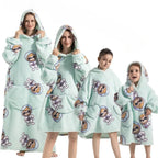 Hooded Blanket | Oversized Fleece & Flannel | Pumpkin Design