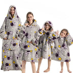 Hooded Blanket | Oversized Fleece & Flannel | Pumpkin Design