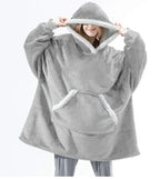 Hoodie Blanket | Fleece-Wool Blend & Large Hood | One Size Fits Most